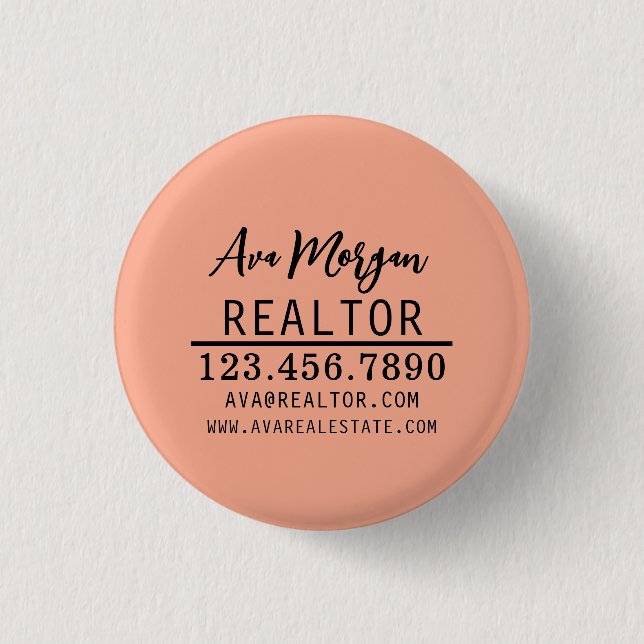 Personalised Real Estate Agent Gift 3 Cm Round Badge (Front)