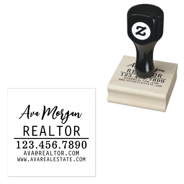 Personalised Real Estate Agent Gift Rubber Stamp (Stamped)