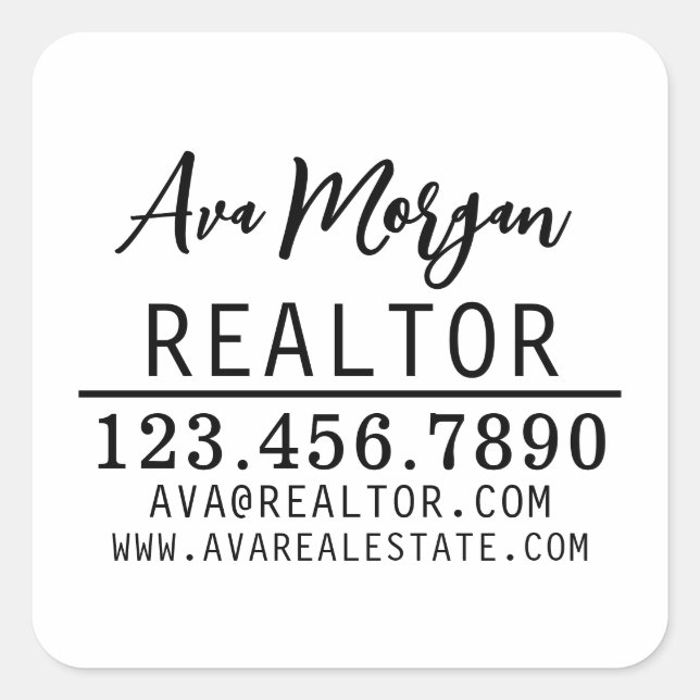 Personalised Real Estate Agent Gift Square Sticker (Front)