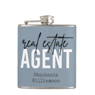 Personalised Real Estate Agent Gifts for Realtor  Hip Flask