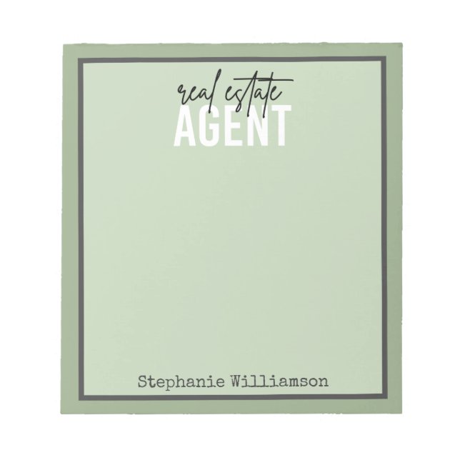 Personalised Real Estate Agent Gifts for Realtor Notepad (Front)
