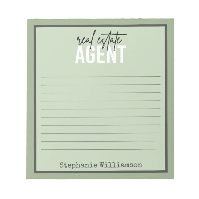 Personalised Real Estate Agent Gifts for Realtor Notepad (Front)