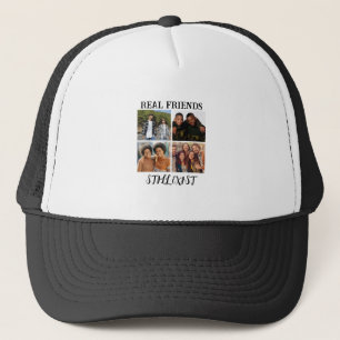 Personalised "Real Friends Still Exist" Photo Temp Trucker Hat
