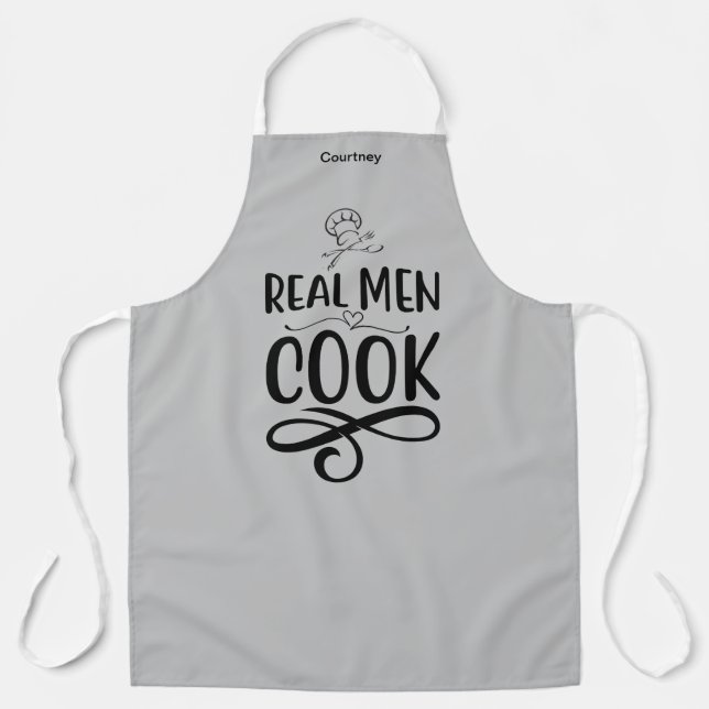 Personalised "Real Men Cook" Apron (Front)