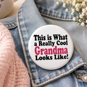 Personalised Really Cool Grandma Looks Like Button
