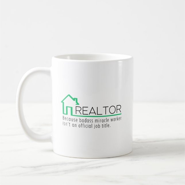 Personalised Realtor Miracle Worker Gift Coffee Mug (Left)