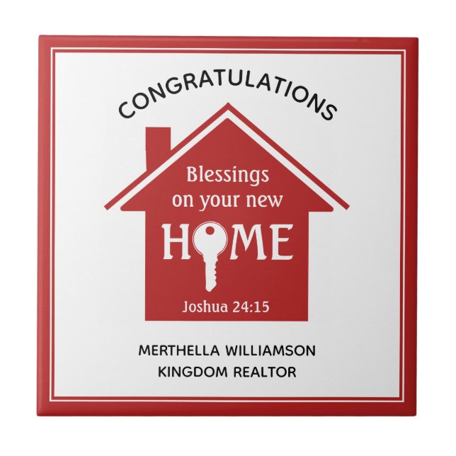 Personalised Realtor to Client New Home Ceramic Tile (Front)