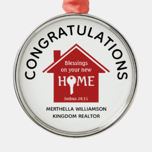 Personalised Realtor to Client New Home Metal Ornament
