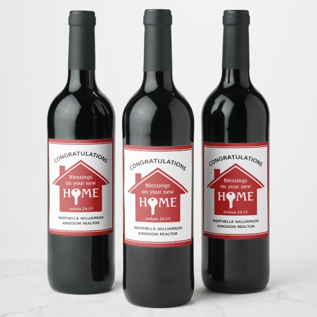Personalised Realtor to Client New Home Wine Label (Bottles)