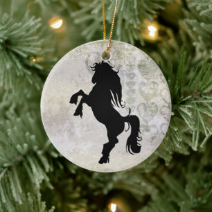 Personalised Rearing Silhouette Horse Ornament