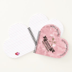 Personalised Recipe Book - Custom Heart Shaped