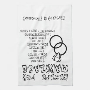 Personalised "Recipe for Marriage" Bridal Shower Tea Towel