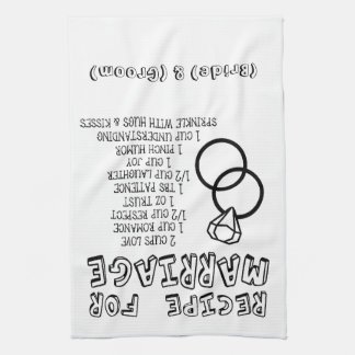 Personalised "Recipe for Marriage" Bridal Shower  Tea Towel