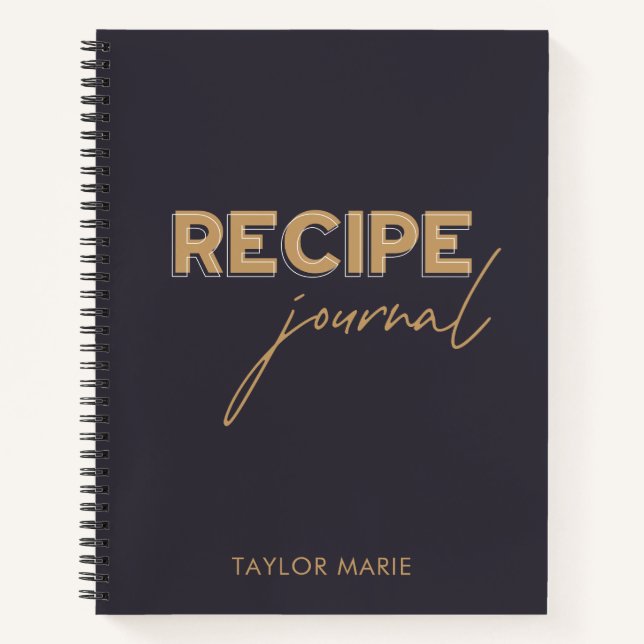 Personalised Recipe Journal | Indigo Blue (Front)