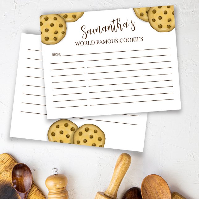 Personalised Recipes Chocolate Chip Cookie Baking (4.25"x 5.5" card printed with vibrant colors. on High quality cardstock. )
