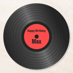 Personalised Record Paper Coasters