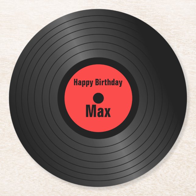 Personalised Record Paper Coasters (Front)