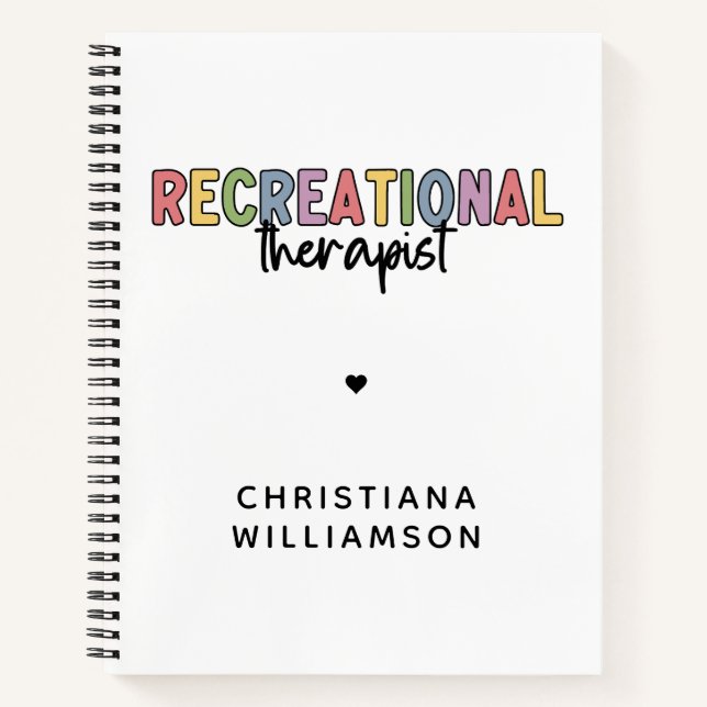 Personalised Recreational Therapist Notebook (Front)