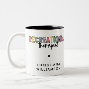 Personalised Recreational Therapist Two-Tone Coffee Mug