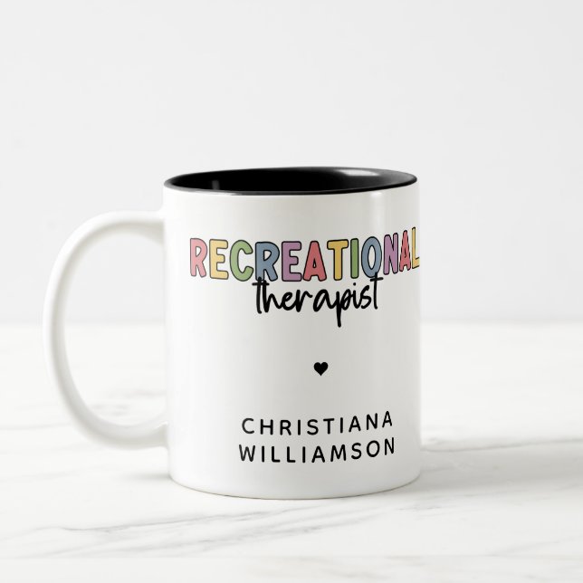 Personalised Recreational Therapist Two-Tone Coffee Mug (Left)