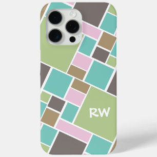 Personalised Rectangle and squares pattern iPhone 15 Pro Max Case