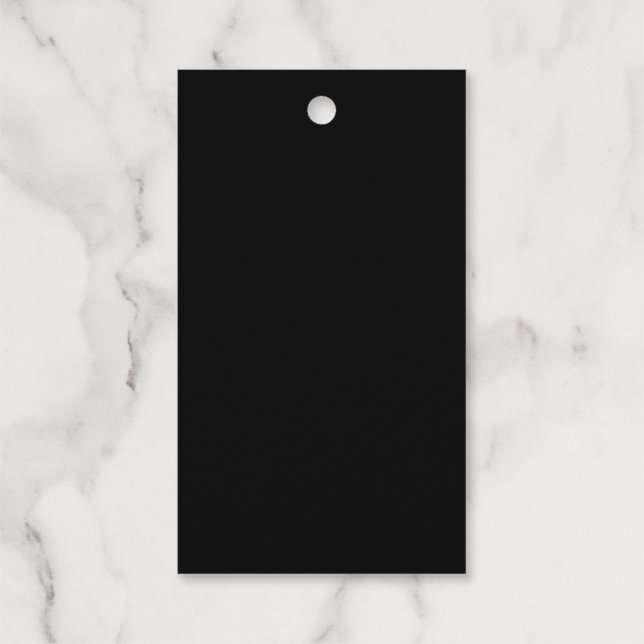 Personalised Rectangle Black Foil Gift Tags (Back)