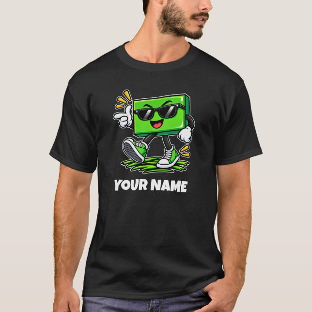 Personalised Rectangle Name & Custom Text T-Shirt (Front)