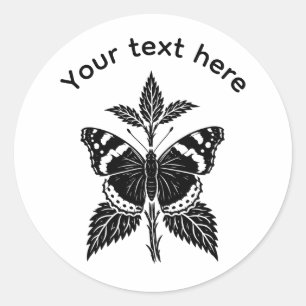 Personalised Red Admiral Butterfly Nature Sticker