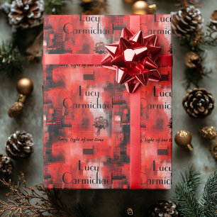 Personalised Red and Black Gift Wrapping Paper