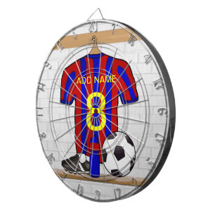 Personalised Red and Blue Football Soccer Jersey Dartboard