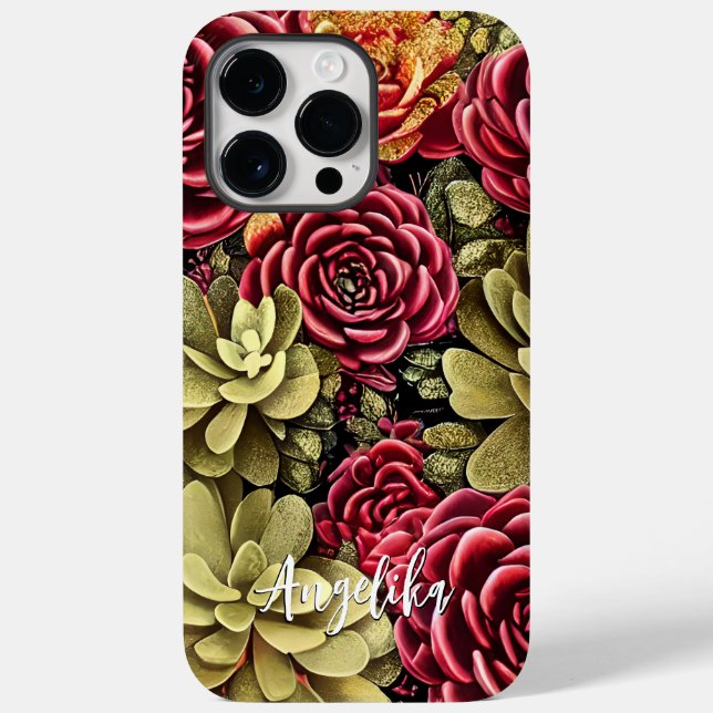 Personalised Red and Gold Abstract Art Case-Mate iPhone Case (Back)