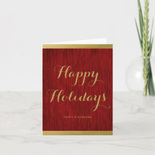 Personalised Red and Gold Elegant Holiday Card