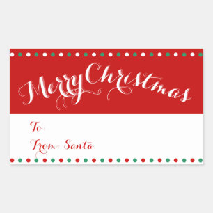 Personalised Red And White Christmas Gift Tag