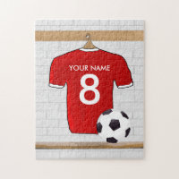 Personalised Red and White Football Soccer Jersey