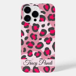 Personalised red animal print iPhone 14 pro max case