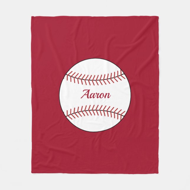 Personalised Red Baseball Blanket Gift (Front)