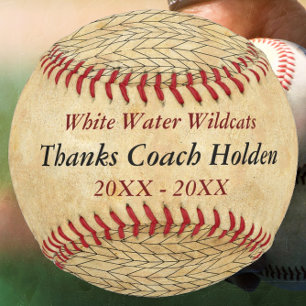 Personalised Red Baseball Coach Thank You
