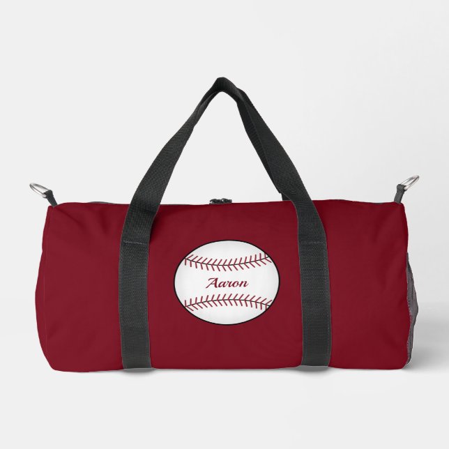  Personalised Red Baseball Duffel Bag Gift (Front)