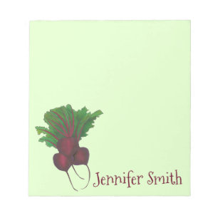 Personalised Red Beet Bunch Vegetable Garden Food Notepad