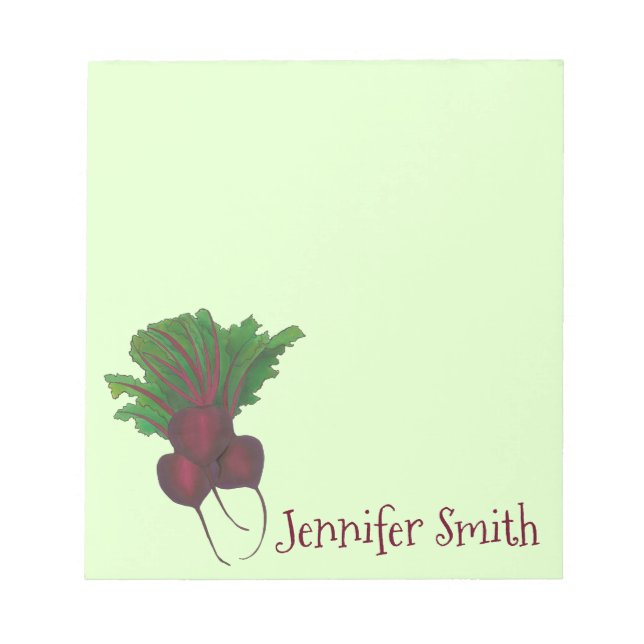 Personalised Red Beet Bunch Vegetable Garden Food Notepad (Front)