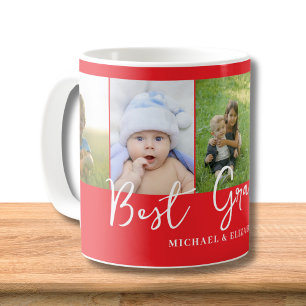 Personalised Red Best Grandma Photo Coffee Mug
