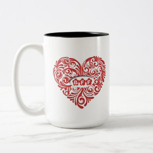Personalised Red BFF Heart Mug