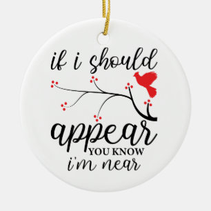 Personalised Red Bird Memorial Photo Christmas   Ceramic Ornament