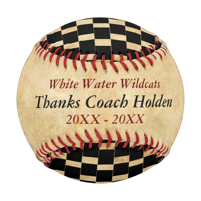 Personalised Red Black Baseball Coach Thank You (Front)