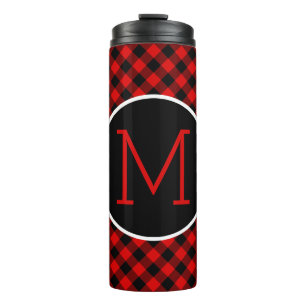 Personalised Red Black Buffalo Lumberjack Plaid Thermal Tumbler