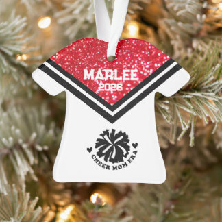 Personalised Red & Black Cheer Mum Ornament