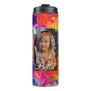 Personalised, Red, Blue Colourful Thermal Tumbler