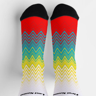 Personalised Red Blue Yellow Chic Unique Pattern Socks