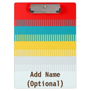 Personalised Red Blue Yellow White Grey CUTE Clipboard