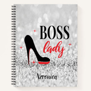 Personalised Red Bottom Stiletto Heel Boss Lady Notebook